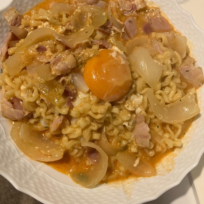 食べやすい!プルダックカルボナーラ
